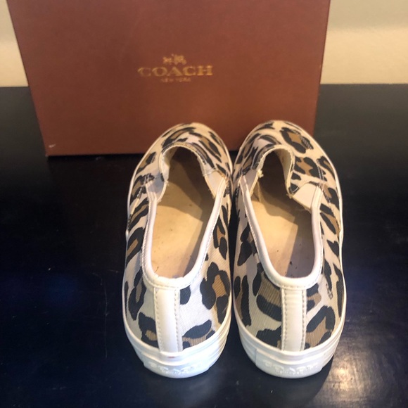 COACH SNEAKERS SLIP ON LEOPARD SIZE :7.5 PREOWNED - Picture 6 of 7